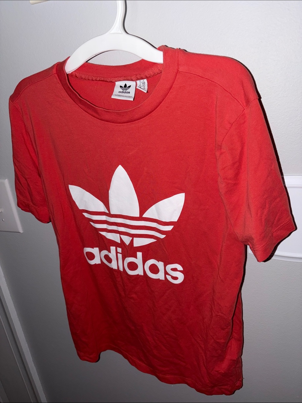 adidas Coral Oversized Tee with White Trefoil